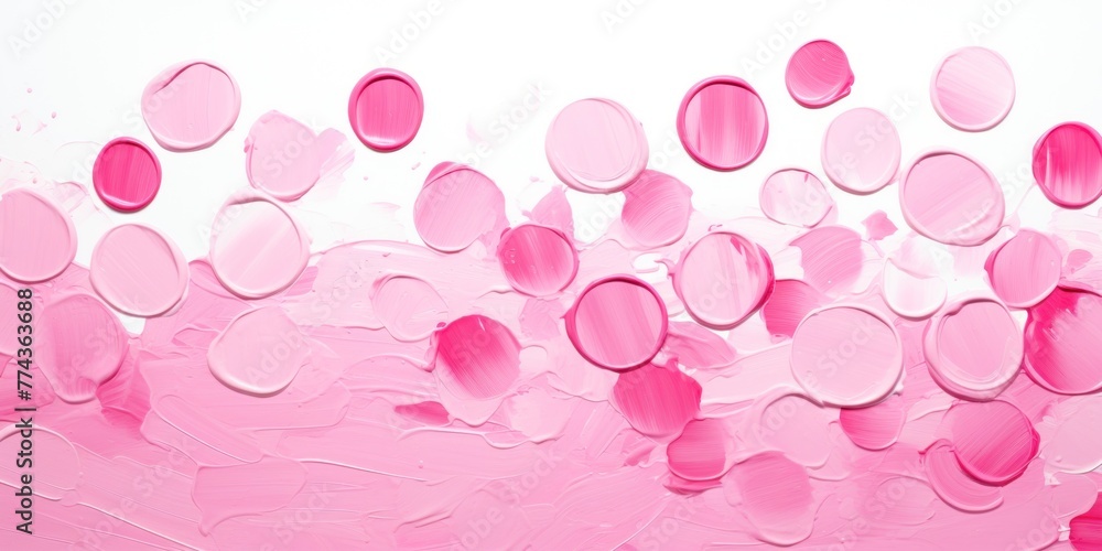 Pink thin barely noticeable paint brush circles background pattern isolated on white background