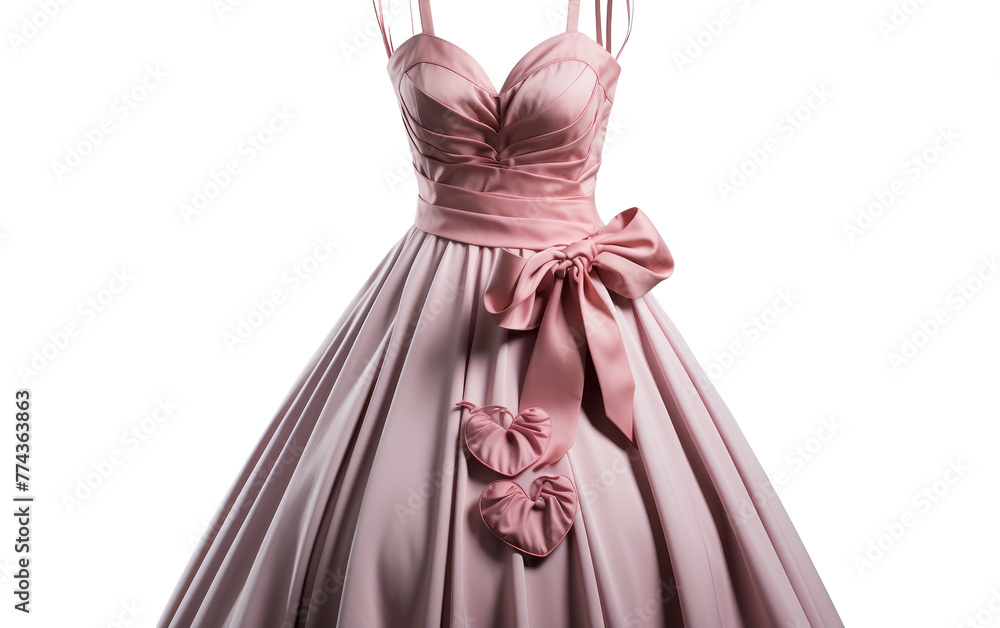A pink dress featuring a charming bow accent on the back A pink dress featuring a charming bow accent on the back