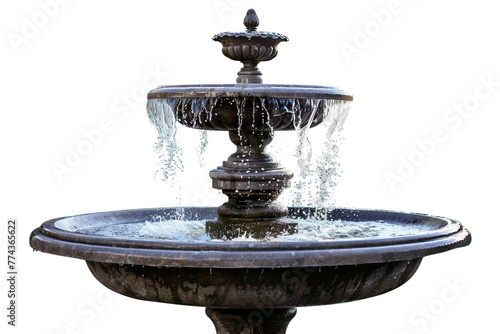 Fountain water fall on a transparent background