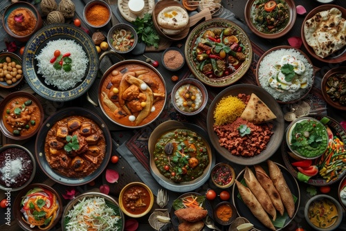 Assorted Traditional Cuisine Feast Table Display