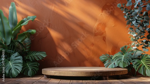 Wooden Platform Beside Green Plant