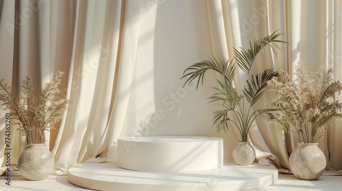 White Cake on Table With White Cloth