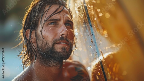 Man Holding Umbrella Close-Up