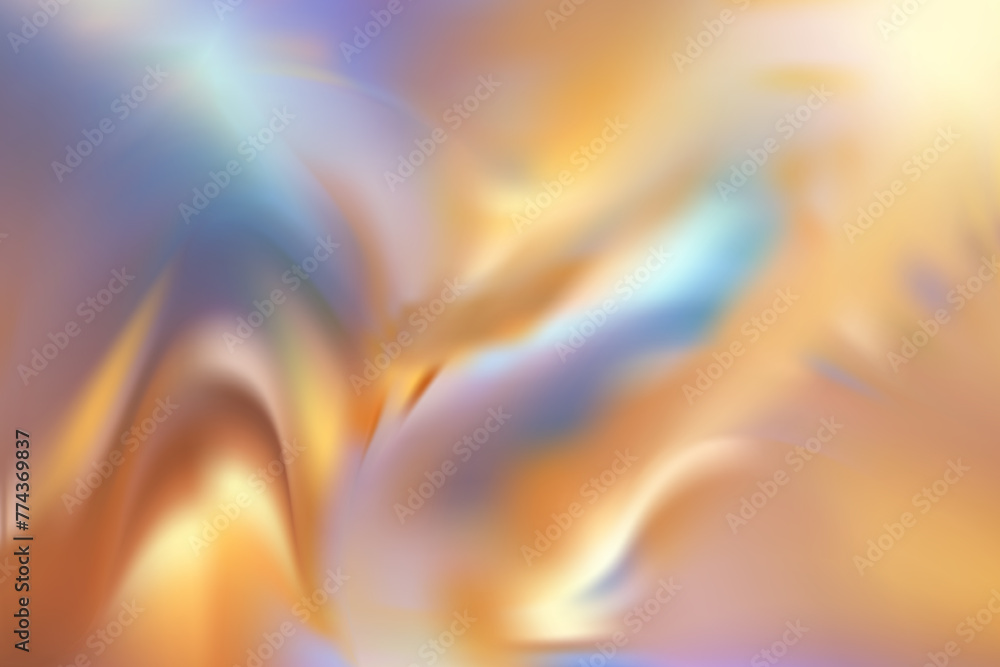 Luxurious abstract gold hologram foil background with blue tints