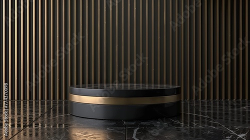 Black and Gold Object on Marble Surface
