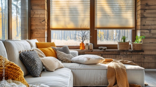 Well-Furnished Living Room With Large Windows