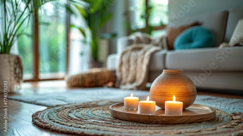 Table With Candle and Vase