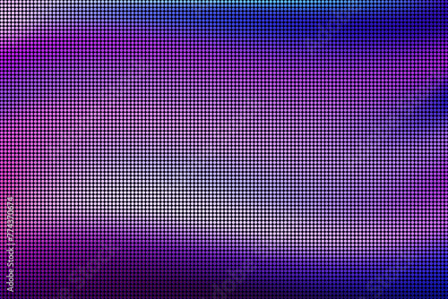 Purple LED screen macro texture with glowing circle pixels photo