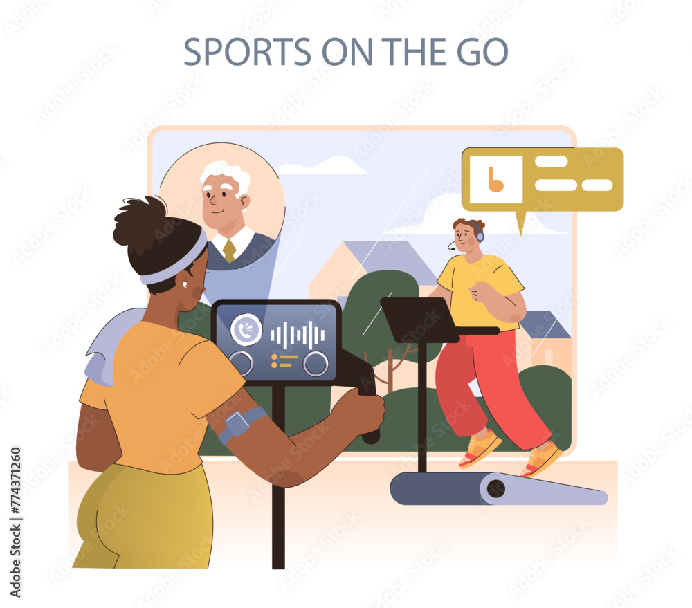 Sport on the Go concept. Sport on the Go concept.