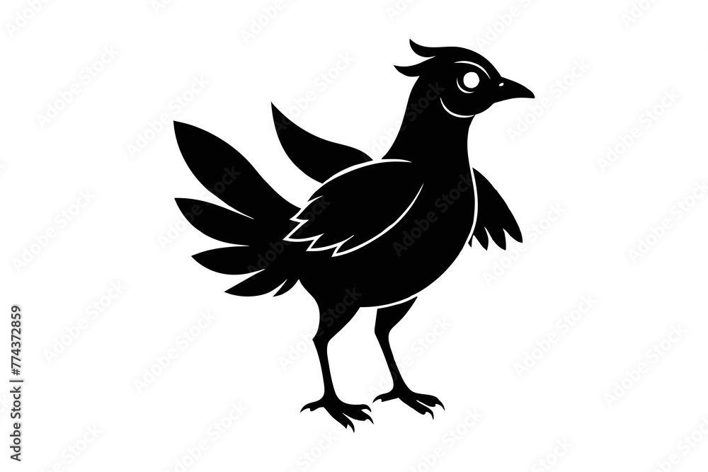 Fototapeta premium silhouette image,Bingo bird,vector illustration,white background