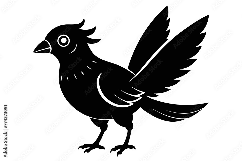 Obraz premium silhouette image,Bingo bird,vector illustration,white background