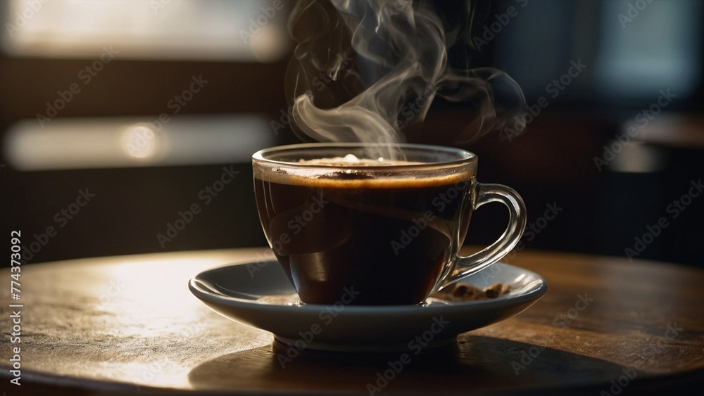 a cup of coffee on the table a cup of coffee on the table