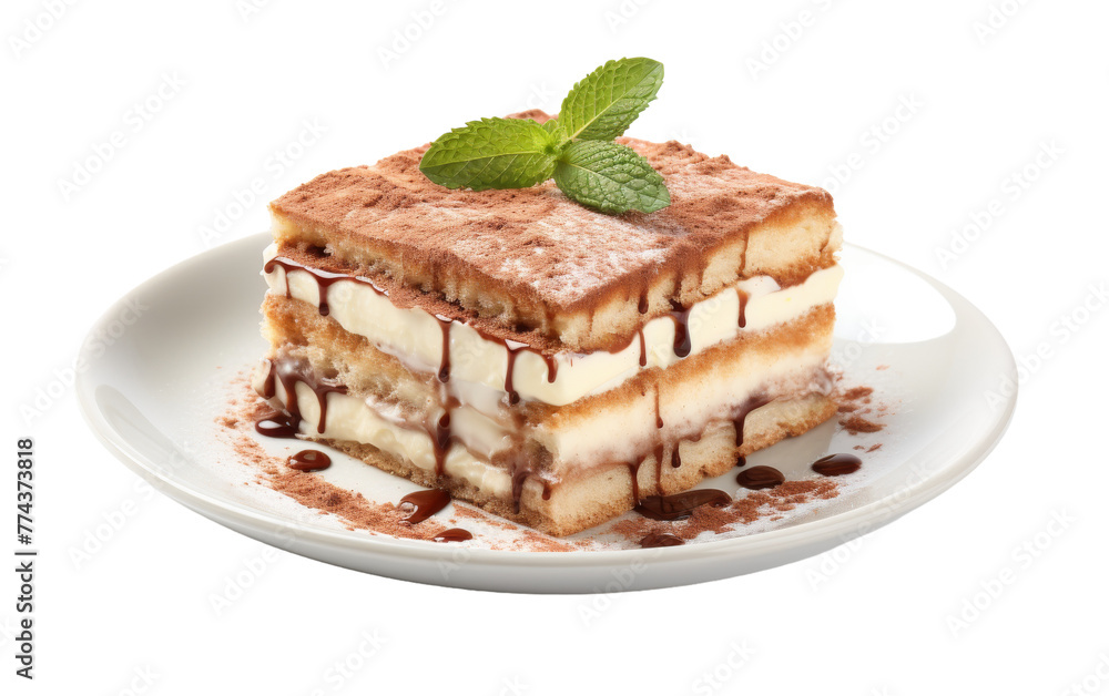 Indulge in a decadent piece of cake served on a pristine white plate Indulge in a decadent piece of cake served on a pristine white plate