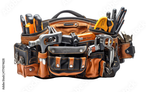 A tool belt overflowing with a variety of tools for any project or task