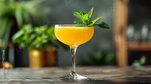 Margarita cocktail with lime and mint, Refreshing backgound