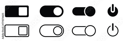 Switch toggle slider. Turn off and on toggle icon set. Vector Illustration.