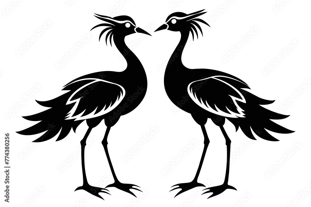 Obraz premium silhouette image,Clyde bird ,vector illustration,white background 