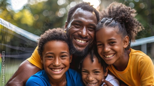 Family Embrace after an Exciting Volleyball Game Generative AI