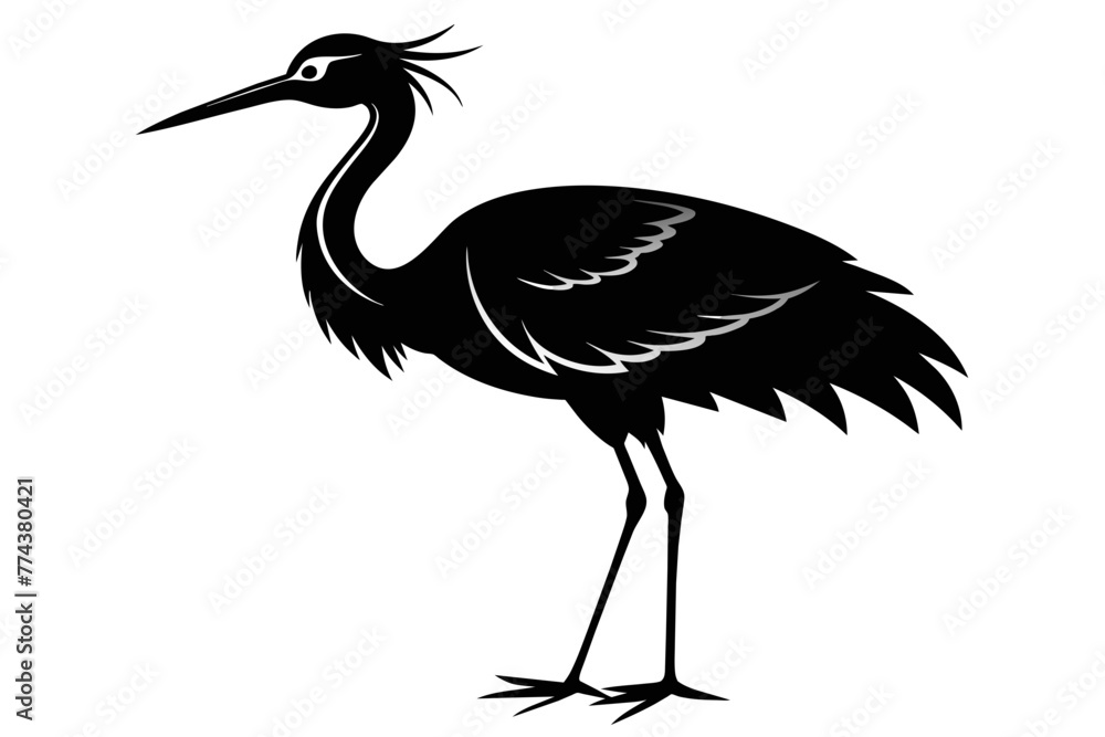 Obraz premium silhouette image,Clyde bird ,vector illustration,white background 