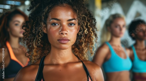 Vibrant Group of Diverse Women Thriving in a Fitness Center Generative AI