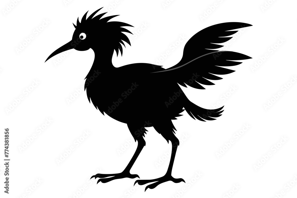 Naklejka premium silhouette image,Dewey bird,vector illustration,white background