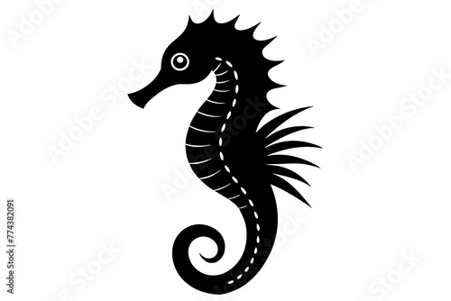 seahorse silhouette vector illustration © MDSHIJU