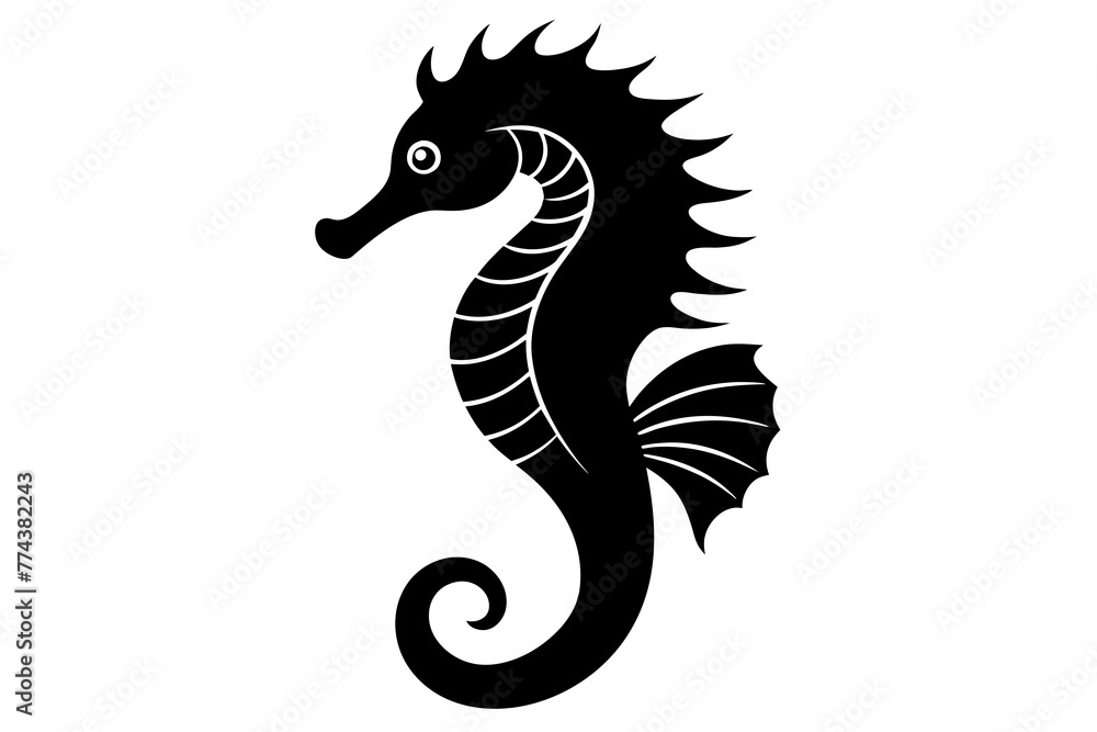 Fototapeta premium seahorse silhouette vector illustration