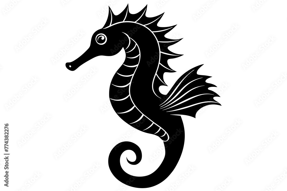 Fototapeta premium seahorse silhouette vector illustration