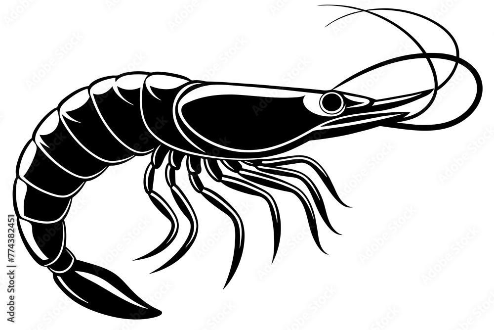 shrimp silhouette vector illustration shrimp silhouette vector illustration
