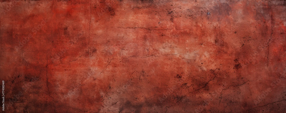 Red barely noticeable color on grunge texture cement background pattern with copy space 