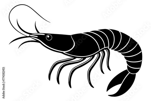 shrimp silhouette vector illustration