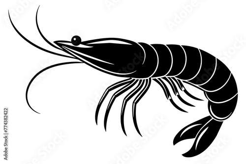 shrimp silhouette vector illustration