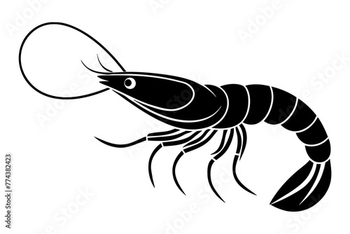 shrimp silhouette vector illustration