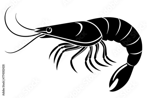 shrimp silhouette vector illustration