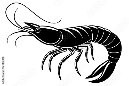 shrimp silhouette vector illustration