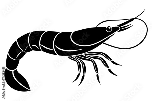 shrimp silhouette vector illustration