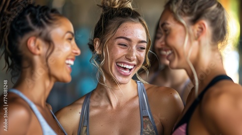 Fitness Enthusiasts Sharing a Laugh at the Gym Generative AI © Alex