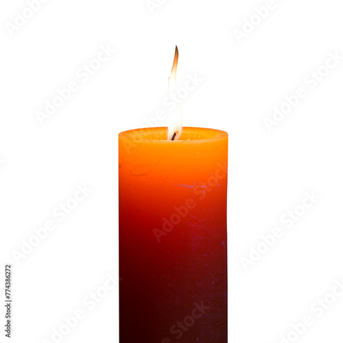 Burn candle with flame light isolated on white background © Pavlo Vakhrushev