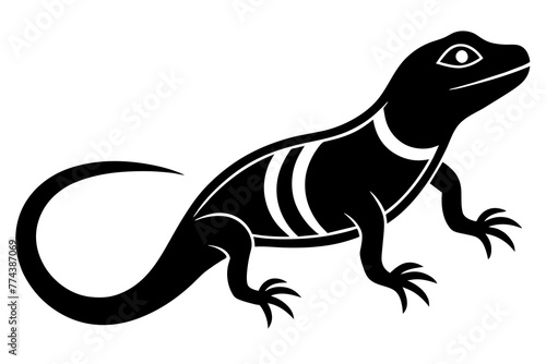 lizard silhouette vector illustration © MDSHIJU