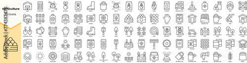 Set of horticulture icons. Simple line art style icons pack. Vector illustration © TriMaker