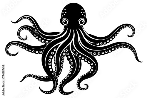 octopus silhouette vector illustration
