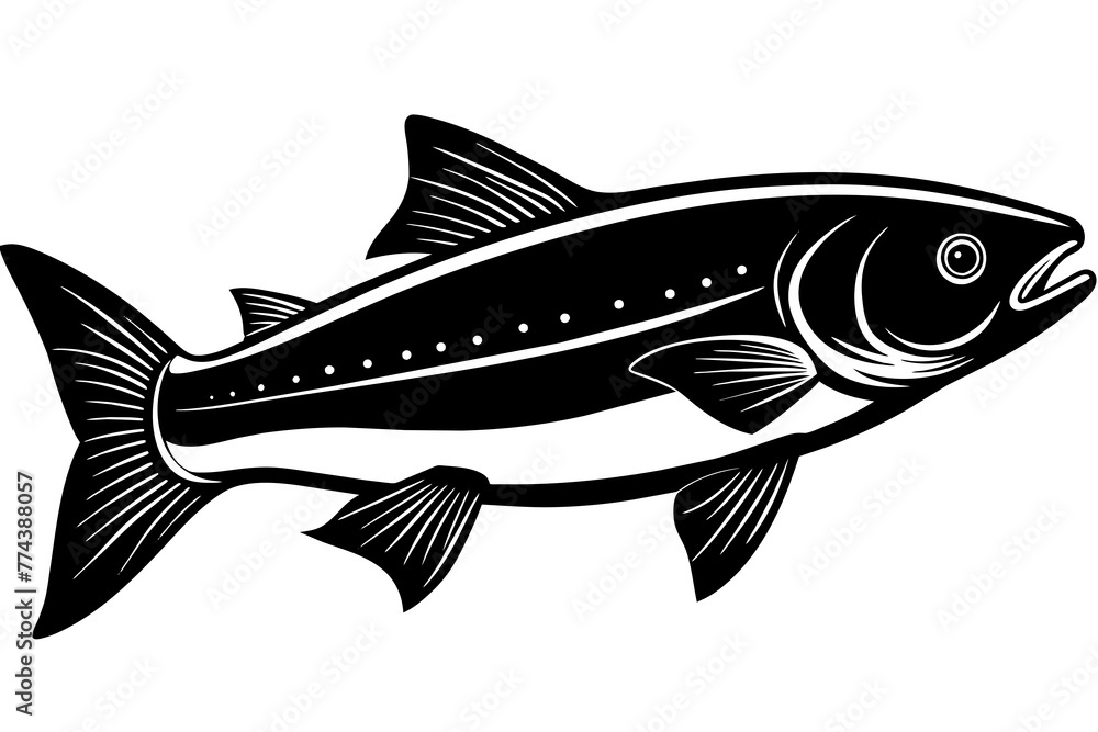 salmon fish silhouette vector illustration salmon fish silhouette vector illustration