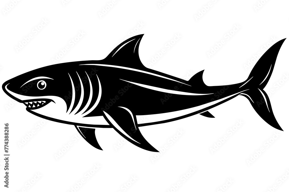 shark silhouette vector illustration 