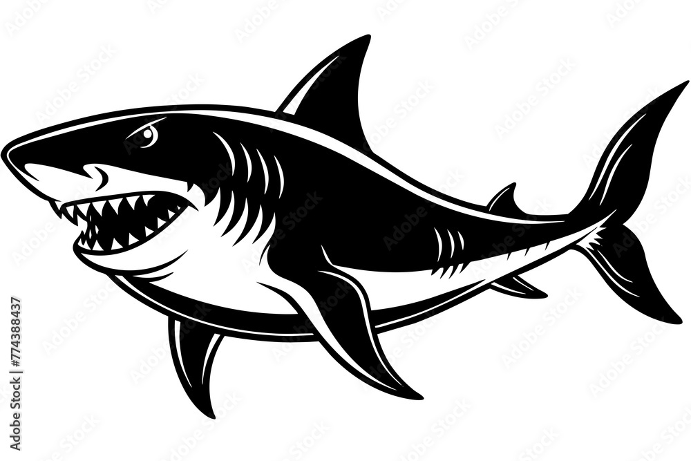 Obraz premium shark silhouette vector illustration
