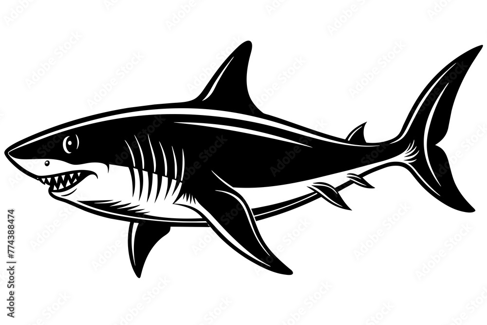Obraz premium shark silhouette vector illustration