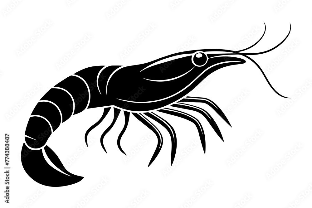 shrimp fish silhouette vector illustration shrimp fish silhouette vector illustration