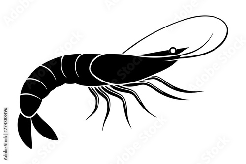 shrimp fish silhouette  vector illustration