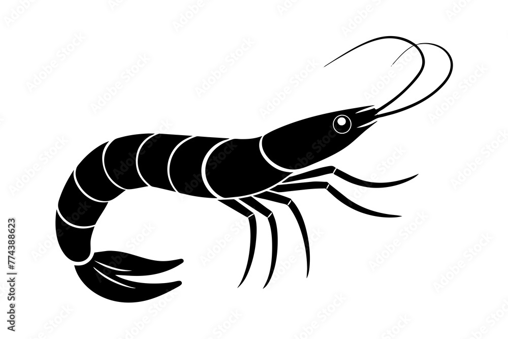 shrimp fish silhouette vector illustration shrimp fish silhouette vector illustration