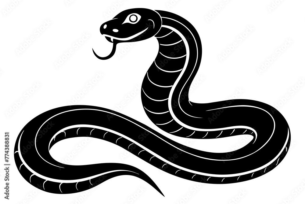 Obraz premium snake silhouette vector illustration