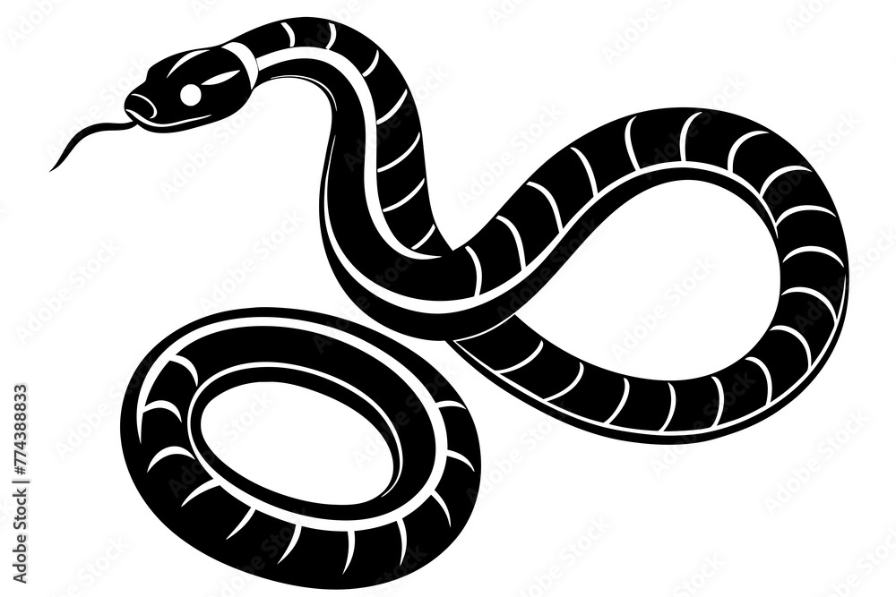 Naklejka premium snake silhouette vector illustration